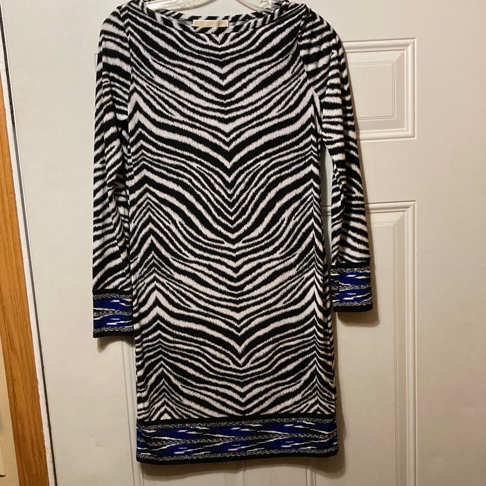 Michael Michael KorsZebra Print Long Sleeve Dress XS‎
